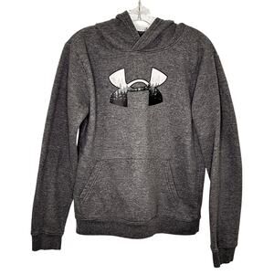 Under Armour Charcoal Gray Fleece Boys Pullover Hoodie Sweatshirt Youth XL